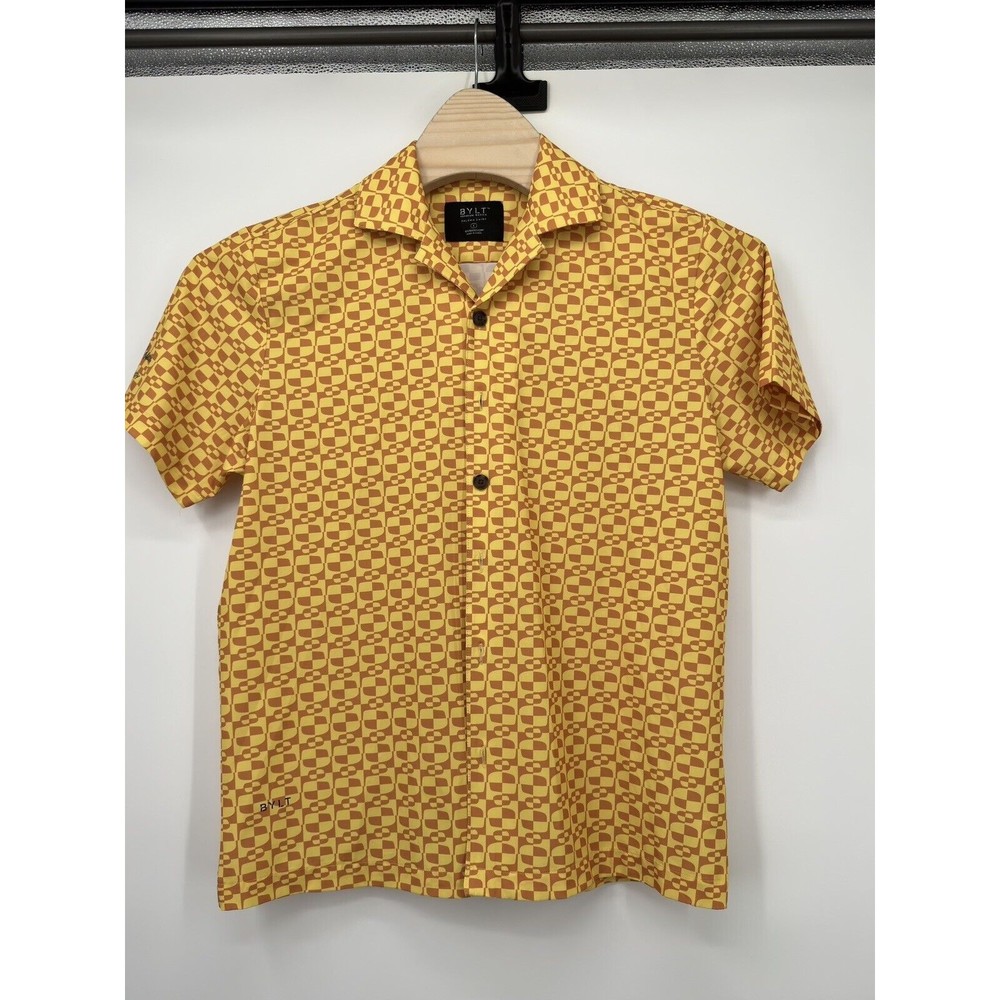 BYLT Polo premium basics, Paloma‎ shirt,L Short Sleeve  all over print Stretch